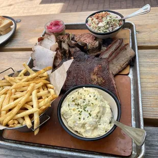 Gluten free The Whomp Platter. Bread and fries not celiac friendly on the side