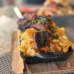 Mac and cheese +burnt ends