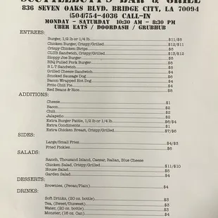 Update menu...