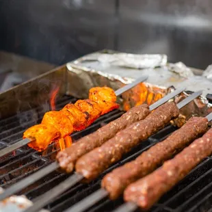 a close up of a grill