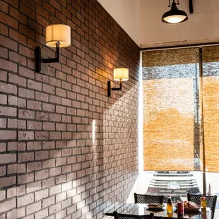 a view of a brick wall