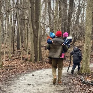 Might have to carry the toddlers if you don't bring a stroller or carrier. It's like 2 mi?? Give or take.