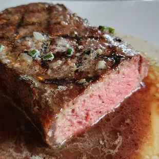 Medium rare, as ordered.