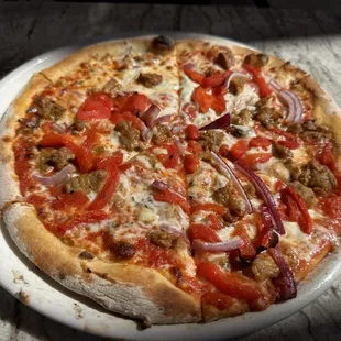 Spicy Sausage and Peppers Pizza 11&quot;