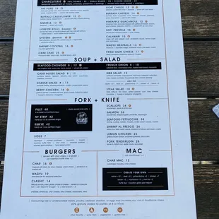 Food menu