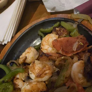 Shrimp fajitas