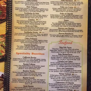 menu