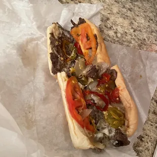 Regular Philly Charanns Cheesesteak - The Tampa Original with medium peppers