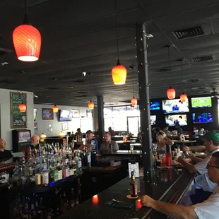 Interior is local.  So it's a super casual environment.  Just a strip mall ball-ish place.  Food supposed to be goos