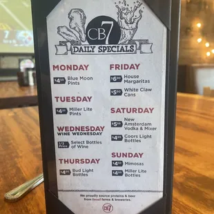 Special menu