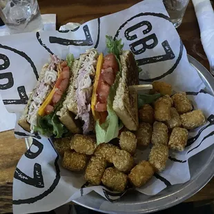 The Club Sandwich with Tater Tots