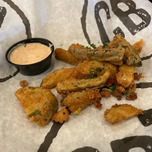 Odd fried pickles.