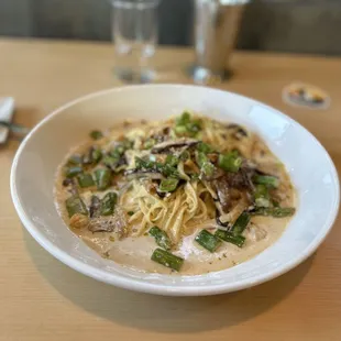 Linguini with Hazelnut Cream Sauce. So yum!