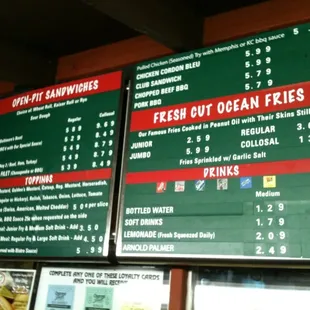 A shot of the menu.