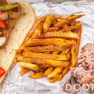 a sandwich and french fries