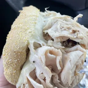 Pit turkey sandwich with provolone
