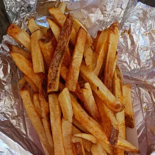 Fresh cut fries sprinkled with Old Bay.
