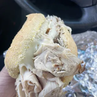 Pit turkey sandwich with provolone