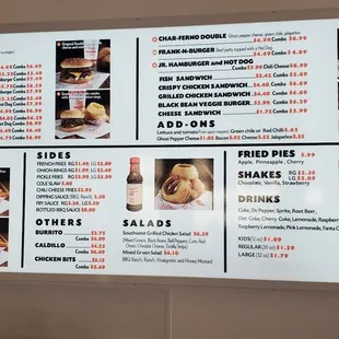The menu