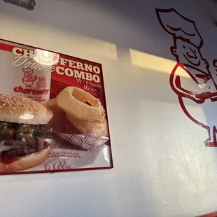 a burger and onion rings