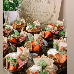 a variety of appetizers