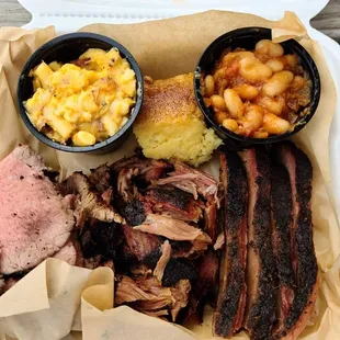 Combo Platter with Pit Beef, Pulled Pork &amp; Brisket
