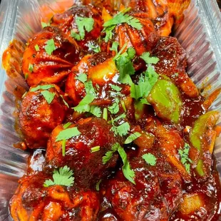 10 Chicken Chilly Momos (Dumplings)