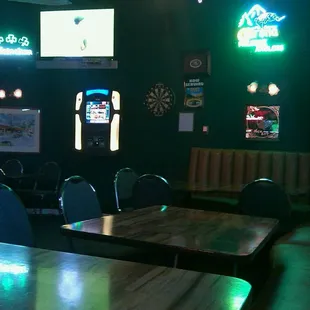 booth-lined back wall