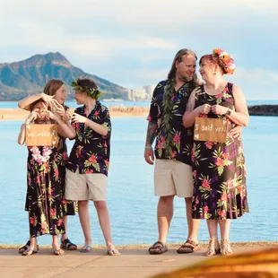 Kids asked the mom to marry dad and she said yes with a stunning Diamondhead backdrop.