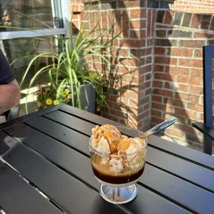 Affogato made with Hokey Pokey gelato and espresso