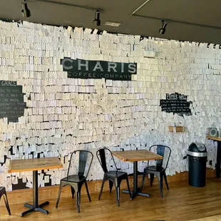 the interior of a cafe