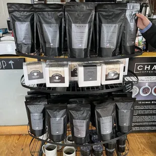 Coffee and merch - they also have Charis t-shirts and apparel in another spot in the shop