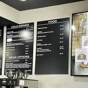 Menu sign boards (Mar 2024) - zoom in for details and prices