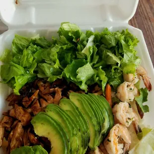 Shrimp, chicken teriyaki with Avocado $14