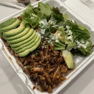 Chicken teriyaki plate with avocado - $14