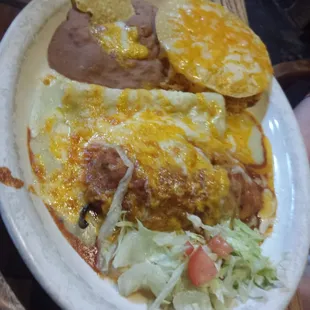 a plate of mexican food
