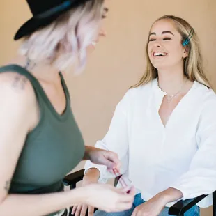 Makeup and hair services for a styled shoot