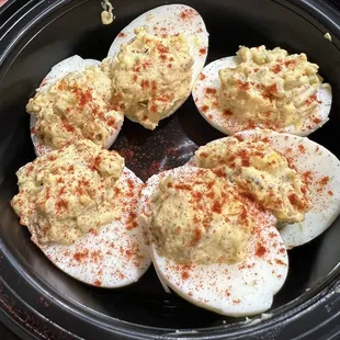 The filling of these devil eggs are on point. No salt needed.