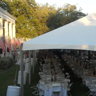 Outdoor weddings are an option- Can hold more than 300 people on lawn- 500 year old trees to get married under.