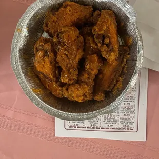 a bowl of fried chicken