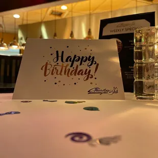 a birthday card on a table