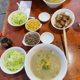 Original Ramen 14. Boiled Cabbage 16. Corn 8. Ground Pork 23. Sesame Chicken