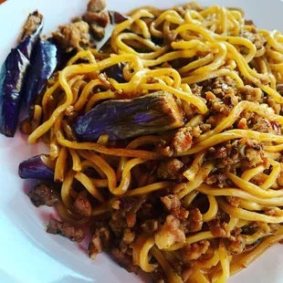 33. Eggplant, Ground Pork Fried Noodles