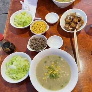 Original Ramen 14. Boiled Cabbage 16. Corn 8. Ground Pork 23. Sesame Chicken