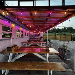 Outdoor covered seats