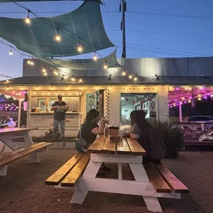 sushi and sashimi, outside