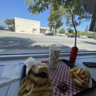 outside, burgers