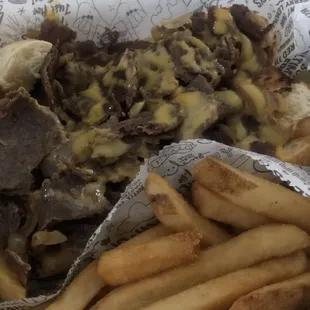 a sandwich and french fries