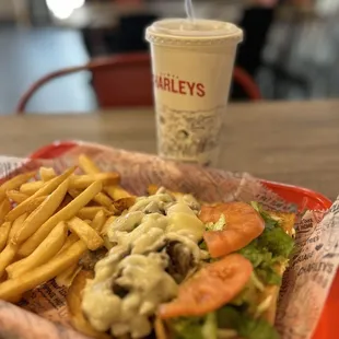 PHILLY CHEESESTEAK with fries