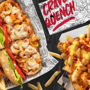 a hot dog and fries